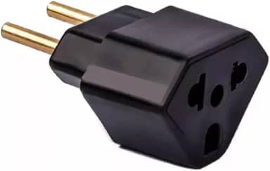 Adaptador de Tomada Universal 10A e 20A 2 Polos Padrão Brasileiro e Americano (PRETO)