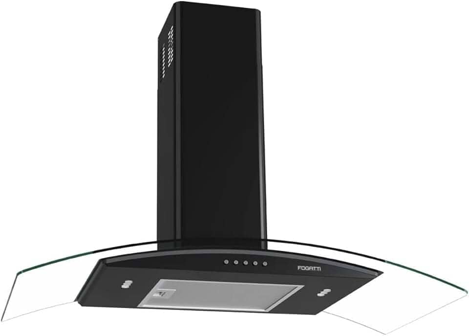 Coifa de Parede 90cm Vidro Curvo Fogatti Clean Black 220V