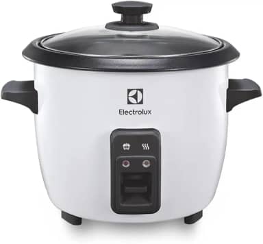 Panela Elétrica Electrolux vapor arroz capacidade 1,3L 7 xícaras manter aquecido panela removivel antiaderente tampa vidro RCB50 branca 220v por Rita Lobo