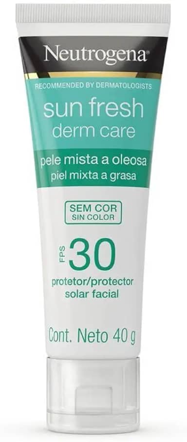 Protetor Solar Facial Para Pele Oleosa Neutrogena Sun Derm Care sem cor FPS 30, 40g