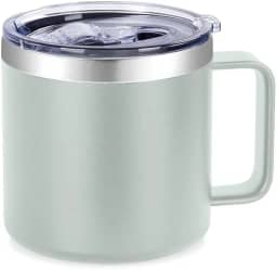 Caneca Termica Cafe, Caneca de Café Termica, Caneca Termica com Tampa, Capacidade 420ml, Parede Dupla Isolada a Vácuo,Tampa Vedada, inox, para Cerveja, Café, Agua, Leite etc (Verde)