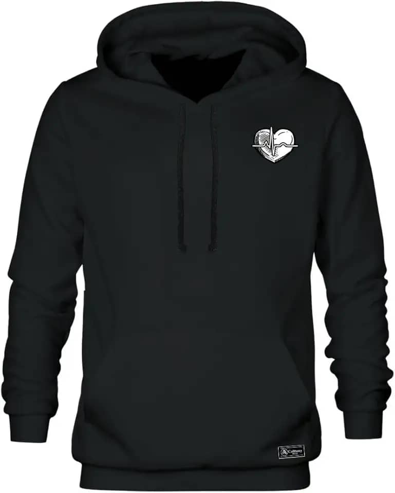 Blusão Moletom Canguru Batimentos Masculino e Feminino Personalizado com Capuz e Bolso