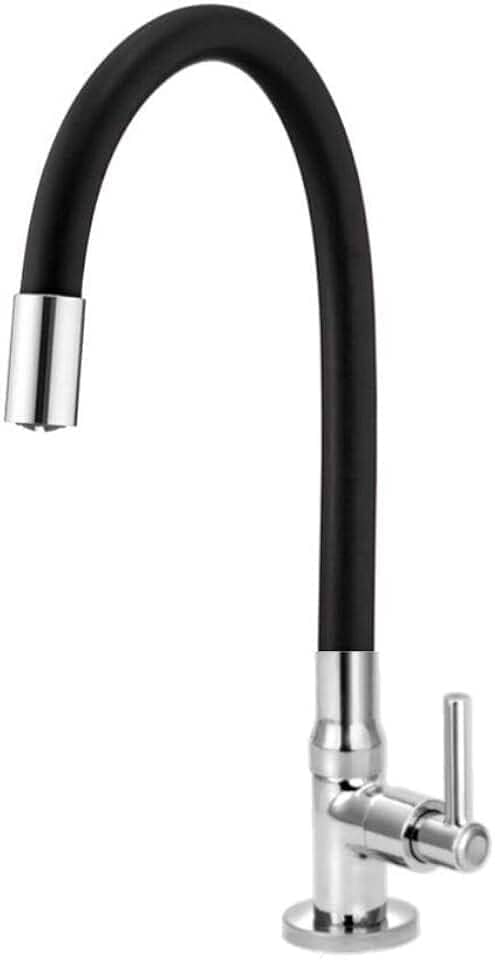 Torneira para Cozinha de Mesa Bica Flexível Gourmet Preta