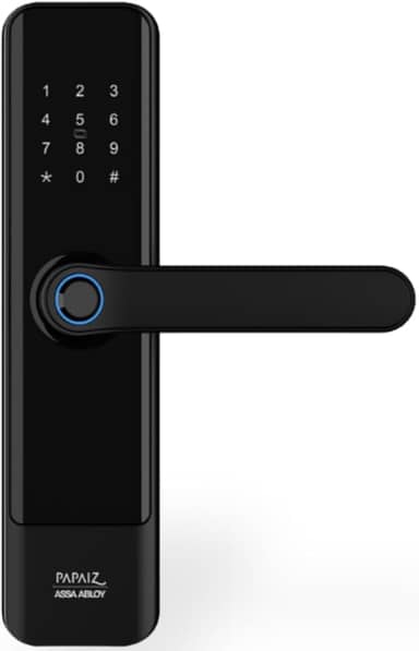 Fechadura Papaiz SL150 Digital Biometria De Embutir Preta Tag Senha