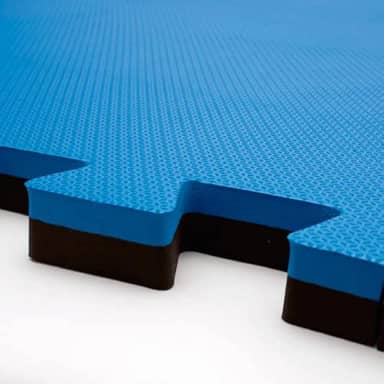 Kit 4 Tatames Tapetes EVA Dupla Face Azul Royal com Preto 50x50x2cm 20mm