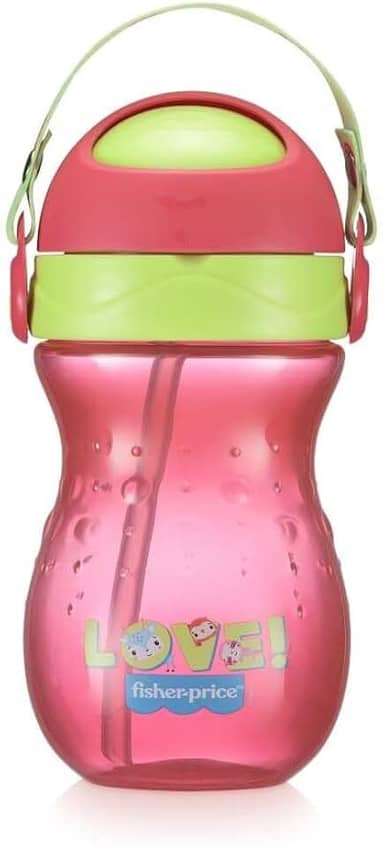 Copo com Canudo Playful Ballet 360 ml 12+M Rosa Fisher Price - BB1019