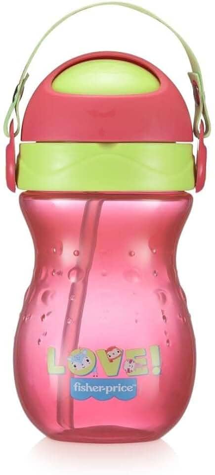 Copo com Canudo Playful Ballet 360 ml 12+M Rosa Fisher Price - BB1019