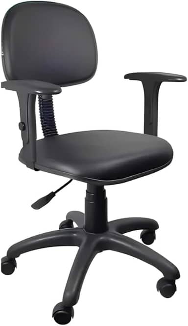 Cadeira Para Escritorio Secretaria Giratória Tecido Com Braços Home Office Consultório (Vinil)