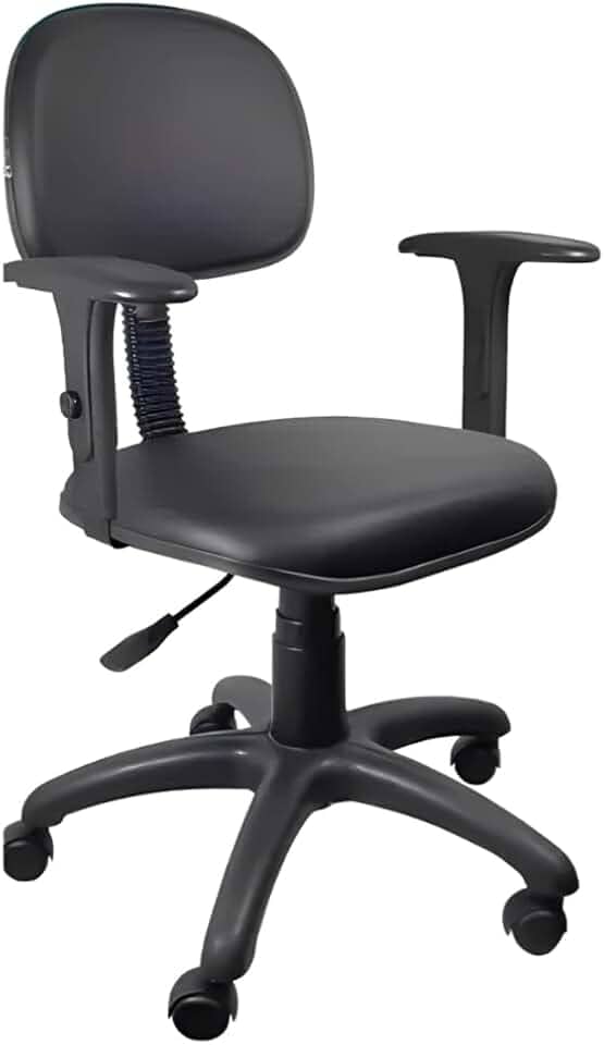 Cadeira Para Escritorio Secretaria Giratória Tecido Com Braços Home Office Consultório (Vinil)