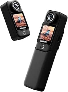 SJ~CAM C300 Câmera de Bolso 4K, Bateria de 3800mAh, Câmera de Ação com Estabilizador de 6 Eixos,Corporal com Tela de toque Duplo, à Prova D'água, Adequada para Vlogs e Transmissões ao Vivo