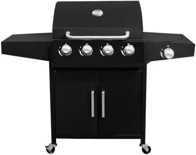 Churrasqueira a Gás 4 Queimadores Centrais 1 Lateral Americana a Bafo Carrinho
