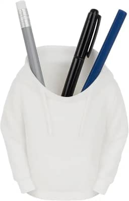 Porta-Lápis Moletom – Feito em Impressão 3D | Decoração Criativa (Branco)