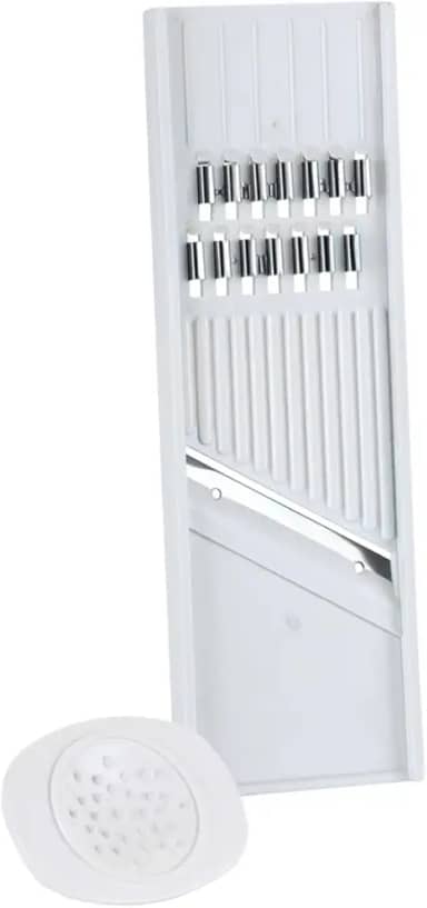 Cortador e Ralador de Legumes Queijo Frutas com Lâmina de Aço Inox para Fatiar e Ralar com Praticidade e Segurança