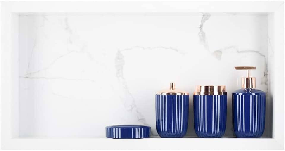 Nicho Em Porcelanato Polido P/Banheiro (Carrara Gioia) 61 x 31 x 11 cm
