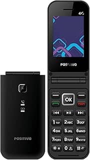 Celular POSITIVO P51, Flip, Função Modem, 4G, Câmera Traseira, Tela 2,4' LCD, Rádio FM, Botão SOS, Dual SIM Preto