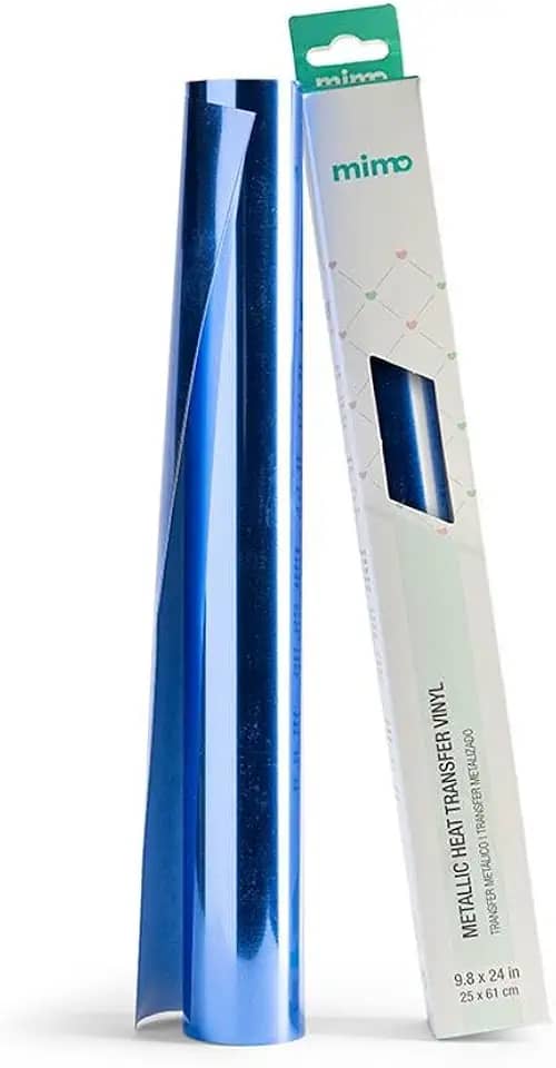 Mimo Transfer Metálico - Azul Marinho - 25 x 61 cm - 1 Unid - Ideal para Criar Estampas Personalizadas - Fixação Permanente - Lavável - Qualidade Profissional e Ótima Aderência