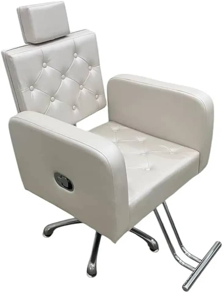 Cadeira Reclinável para Salão de Beleza Barbearia e Cabeleireiro com Base Hidráulica Estrela (Champanhe)