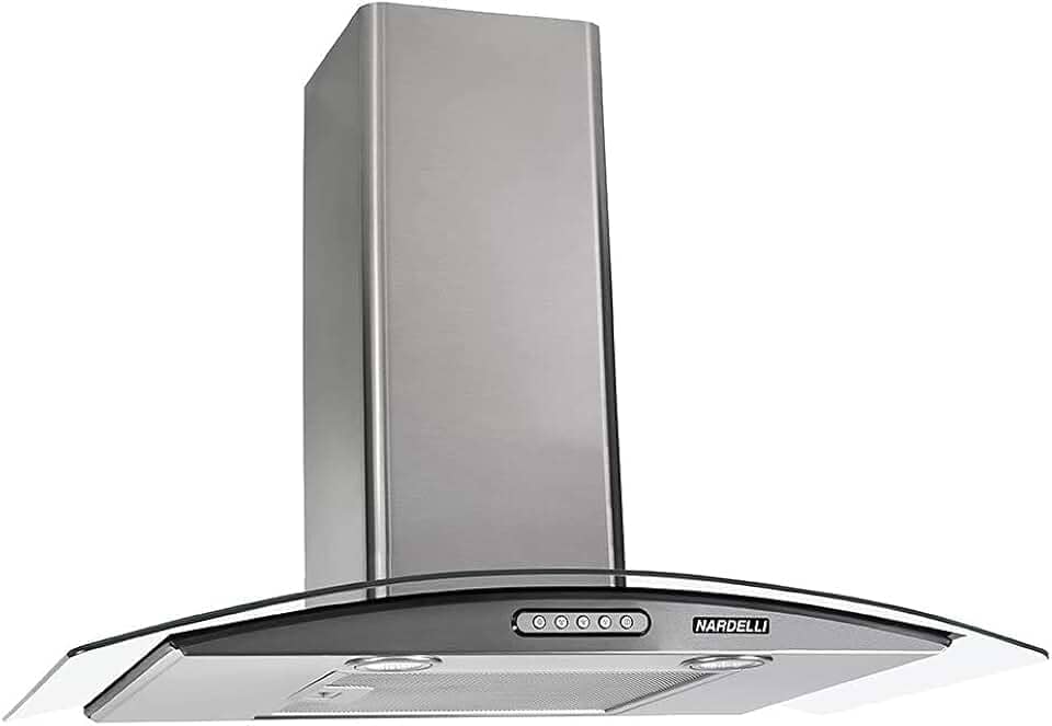 Coifa de Parede 70cm Vidro Curvo Duto Slim Nardelli Inox