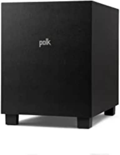Polk Monitor XT10 Home Subwoofer, Woofer de graves profundos de 25,4 cm, amplificação Classe D de 100W, compatível com Dolby Atmos, Auro 3D e DTS:X, preto