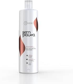 Máscara Alisadora Orgânica Sem Pausa Brscience 1L - Alisamento em 15 Minutos - Tratamento Disciplinante, Sem Formol, para Todos os Tipos de Cabelos - Ação Imediata, Dermatologicamente Testada, Hidratação e Brilho