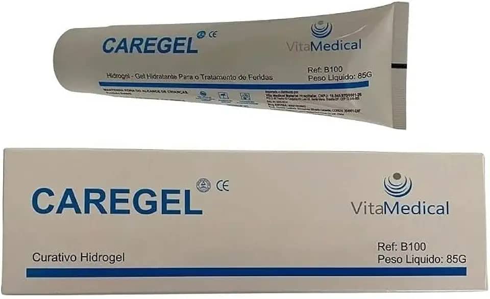 Pomada Hidrogel Caregel Para Feridas/Absorve Impurezas 85g Tratamento De Feridas Secas Escorridas Necróticas