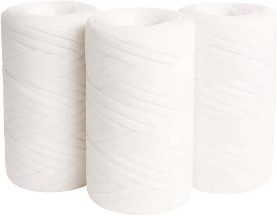 SYMEON Kit 3 Fio De Malha Ecológico 85% Algodão Espessura Média Crochê Tricô Artesanato 1,5kg 240m (Tons de Branco)