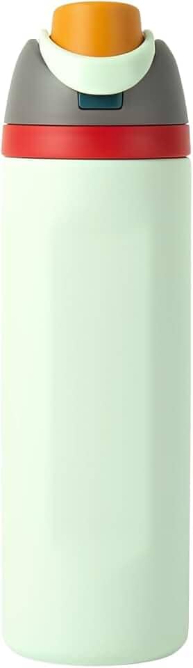 Garrafa Térmica de Água 710ml com Tampa 2 em 1 - Antivazamento, Parede Dupla, Com Alça e Tampa com Trava (Verde Claro)