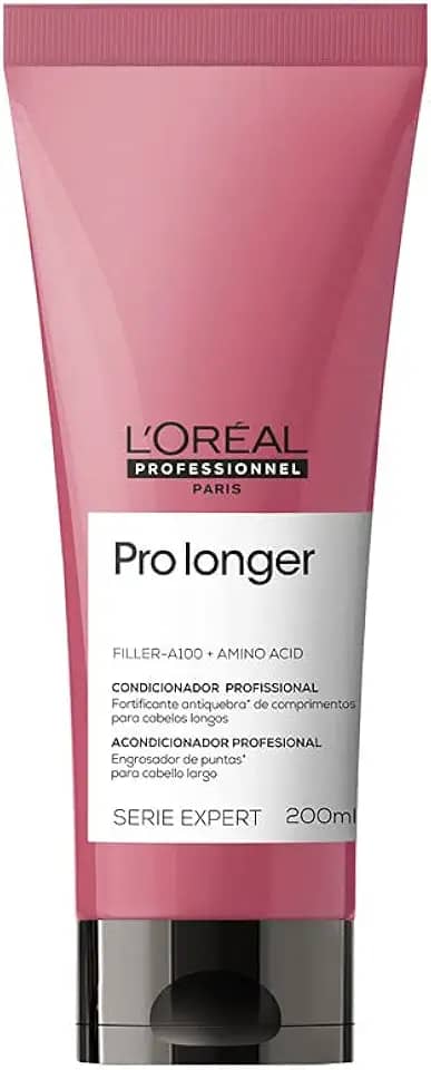 L'Oréal Professionnel Condicionador Pro Longer, Reduz a Quebra e a Aparência de Pontas Duplas, Adiciona Volume e Brilho, Para cabelos finos e com afinamento, 200ml