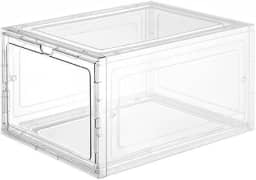 Caixa Organizadora De Sapato Armazenamento Transparente Empilhável à Prova de Poeira e Humidade Com Tampa Acrílico(1 unidade)