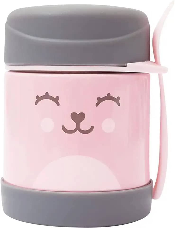 Buba Pote Termico C/Colher - Gumy Rosa Buba Rosa
