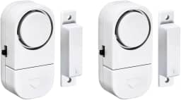 Kit 2 Alarme Sonoro P/ Portas e Janelas, Sem Fio + Bateria Branco