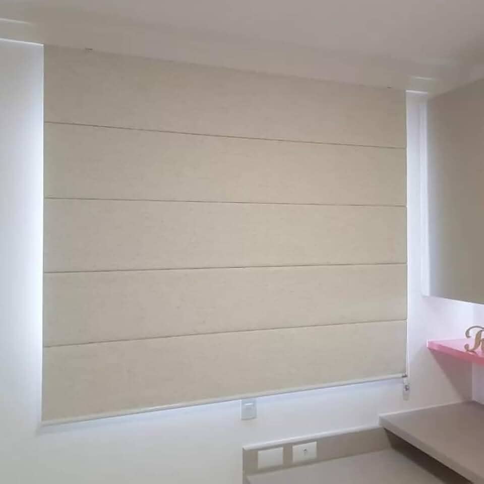 Cortina Persiana Romana 2,30 Larg x 1,80 Alt Blackoute Veda Luz (Bege)