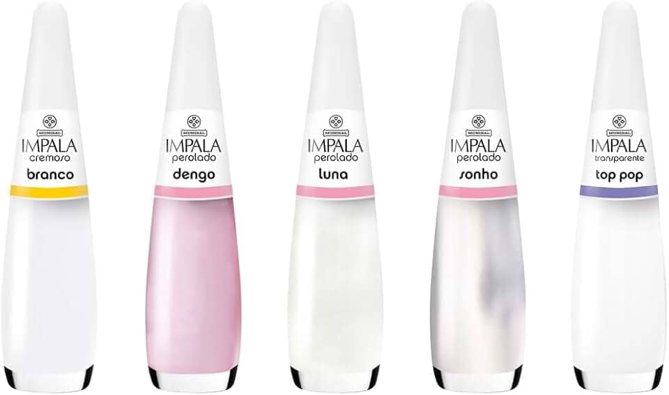 Kit C/5 Esmalte Impala Tons Para Francesinha 7,5ml