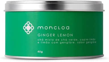 Moncloa Chá Misto de Limão e Gengibre - Ginger Lemon - Chá Verde Detox com Capim-Limão - Suporte ao Sistema Imunológico - Quebra de Gordura e Acelera Metabolismo - Perfeito para Cha Detox