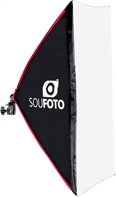 Softbox 50x70cm com Detalhes em Vermelho Sou Foto para Gravações de Vídeos e Estúdio Fotográfico