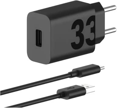 Motorola, Carregador Turbo Power™ 33W, Cabo 1 Metro, Porta USB-A, Cabo USB-C, Preto