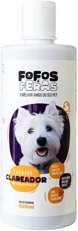 Shampoo Clareador 500ml - Para Cães e Gatos - Pelos mais Brancos