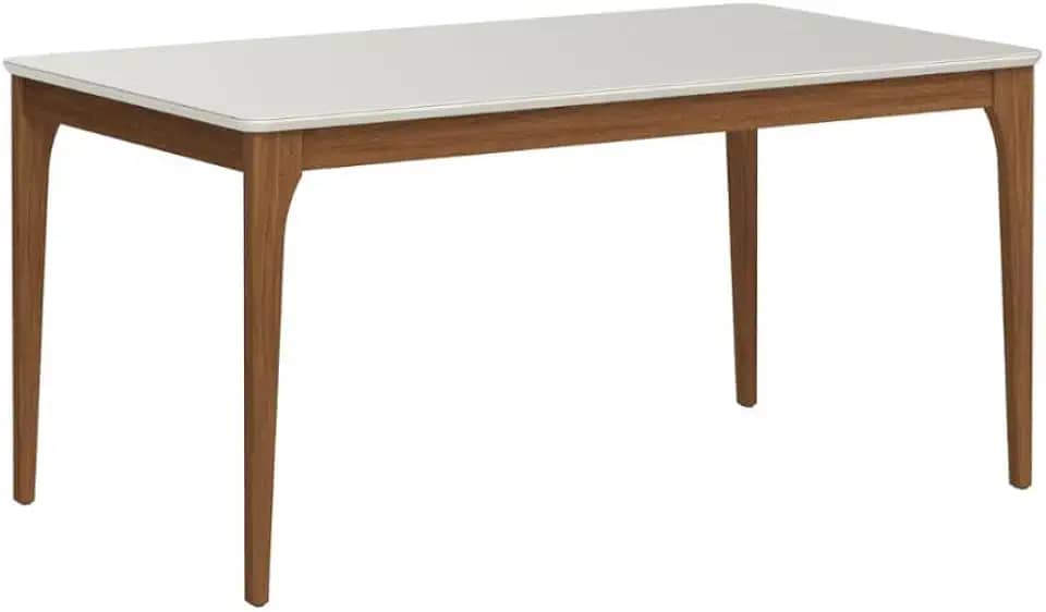 Sala de Jantar Ella 160cm C/Vidro 6 Lugares Mesa Cozinha