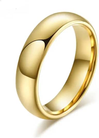 Aliança Avulsa Ouro 18k Banhada Anatômica Tungstênio 6mm