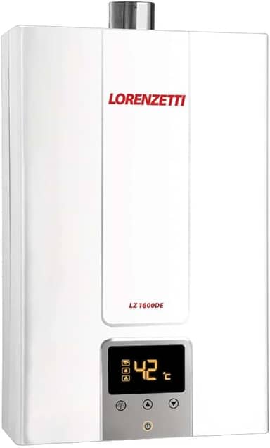 LORENZETTI Aquecedor de Água a Gás LZ 1600 DE GN Digital 15 L/Min, Branco