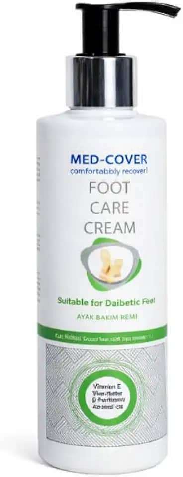 Creme Hidratante para Pé Diabético com 10% Uréia Med-Cover Foot Care Cream 200ml – Previne Fissuras, Calos e Úlceras, Hidratação Profunda, Reparação da Pele Seca e Sensível