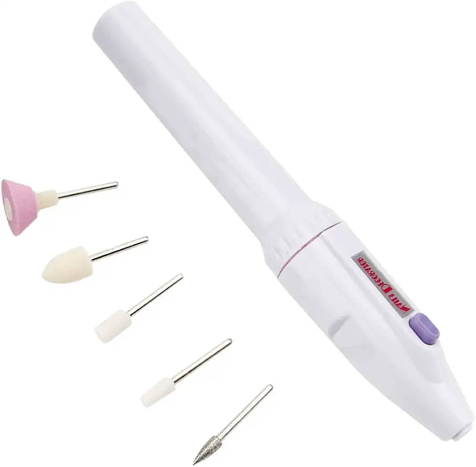 1 Conjunto Máquina Removedora De Cutícula Broca De Remoção De Unhas Retificadora De Pedicure Máquina De Polir Lixadeira De Unhas Branco Portátil Ferramentas De Manicure