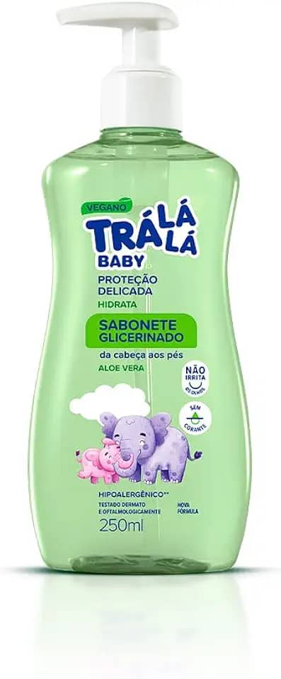 Trá Lá Lá Sabonete Liquido Hidrata Pump Personagem Baby Branco E Verde 250 Ml
