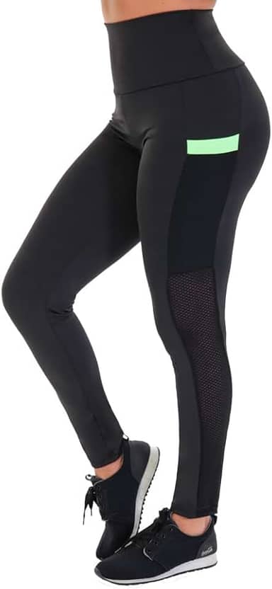 Calça Legging Com Bolso Fristyle Academia Suplex Microfibra Feminina