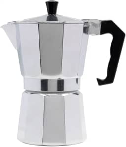Mimo Style Italiana Expresso Cafeteira de Aluminio com Alça para 6 Cafézinhos, Prata, 300 ml