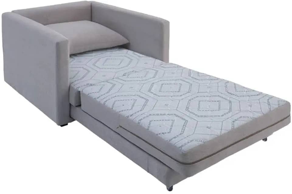 Poltrona Sofá Cama Solteiro 85cm Trento Cinza Estofama