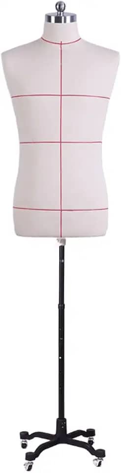 Formas masculinas para costura, manequim plus size totalmente fixável para costurar roupas masculinas, costureiras manequim manequim manequim corpo sobre rodas interessante (branco pequeno)