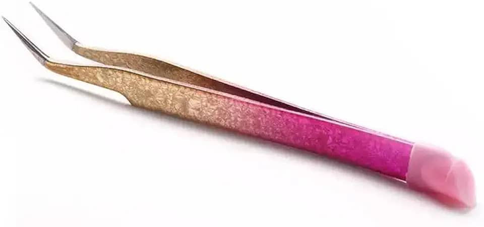 Pinças de silicone de ponta dupla para arte de unhas com cabeça de pressão, adesivos de unhas com strass, clipe de captação, ferramentas de maquiagem de extensão de cílios, curvado
