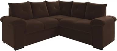 Sofá de Canto 5 Lugares Pegasus Veludo Marrom