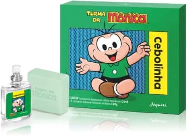 Turma da Mônica Kit Perfume Infantil com Sabonete em Barra, Cebolinha, Verde, 25ml